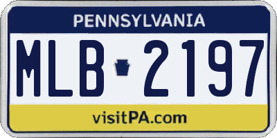 PA license plate MLB2197