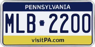PA license plate MLB2200