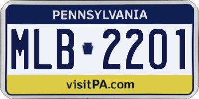 PA license plate MLB2201