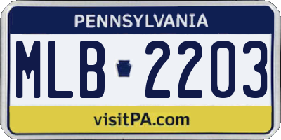 PA license plate MLB2203