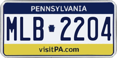 PA license plate MLB2204