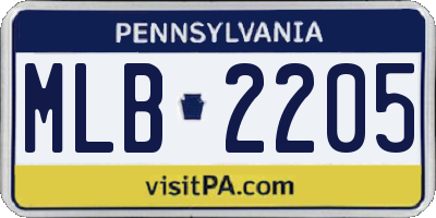 PA license plate MLB2205