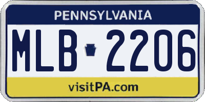 PA license plate MLB2206
