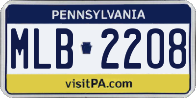 PA license plate MLB2208