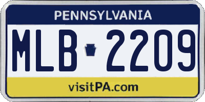 PA license plate MLB2209