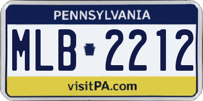 PA license plate MLB2212