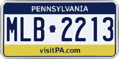 PA license plate MLB2213