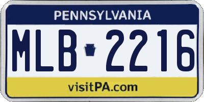 PA license plate MLB2216