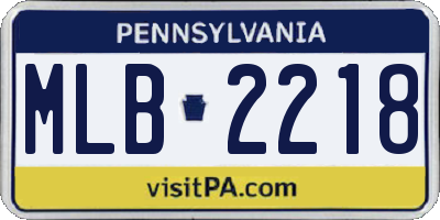 PA license plate MLB2218