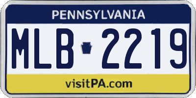 PA license plate MLB2219