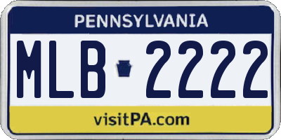 PA license plate MLB2222