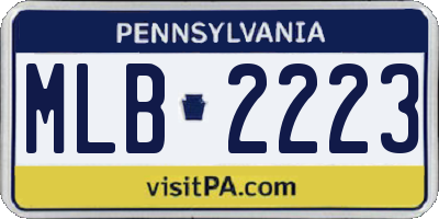 PA license plate MLB2223