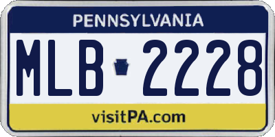 PA license plate MLB2228