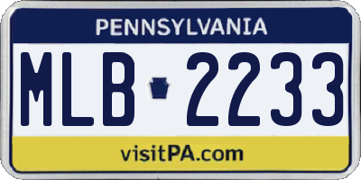 PA license plate MLB2233