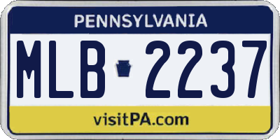 PA license plate MLB2237