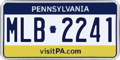 PA license plate MLB2241