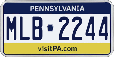 PA license plate MLB2244