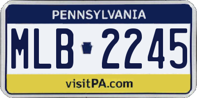 PA license plate MLB2245
