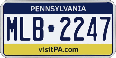 PA license plate MLB2247