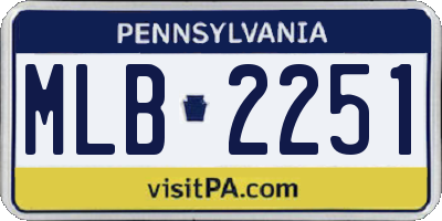 PA license plate MLB2251