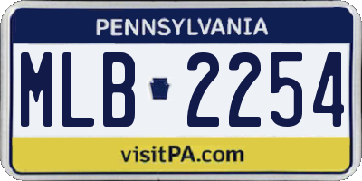 PA license plate MLB2254