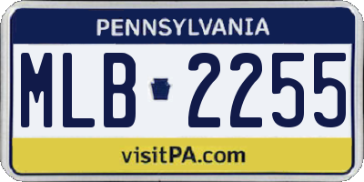 PA license plate MLB2255