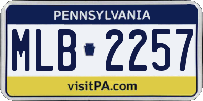 PA license plate MLB2257