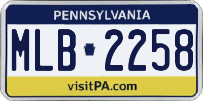 PA license plate MLB2258