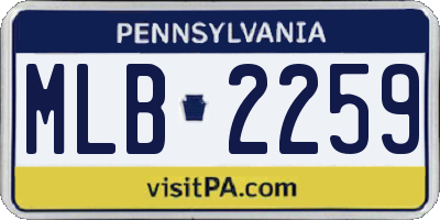 PA license plate MLB2259