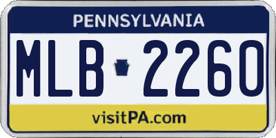 PA license plate MLB2260