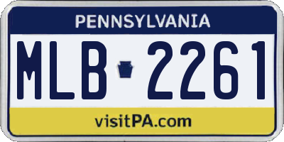 PA license plate MLB2261