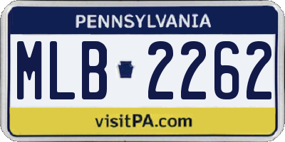 PA license plate MLB2262