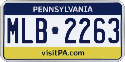 PA license plate MLB2263