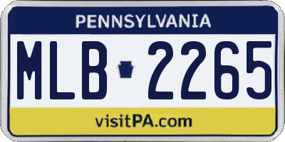 PA license plate MLB2265
