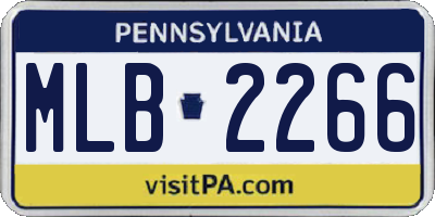 PA license plate MLB2266