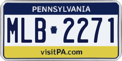 PA license plate MLB2271