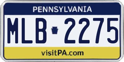 PA license plate MLB2275