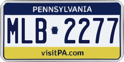 PA license plate MLB2277