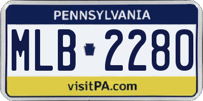 PA license plate MLB2280