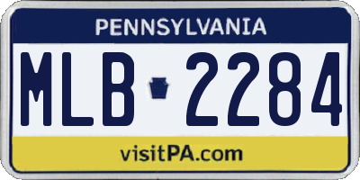PA license plate MLB2284