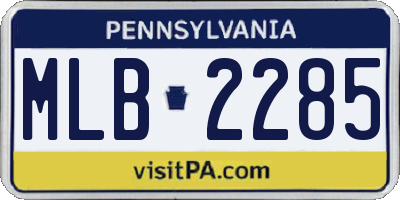 PA license plate MLB2285