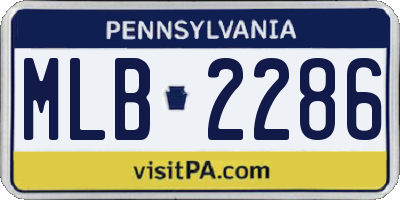 PA license plate MLB2286