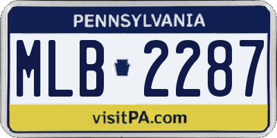 PA license plate MLB2287
