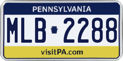 PA license plate MLB2288