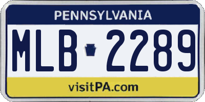 PA license plate MLB2289