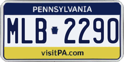 PA license plate MLB2290