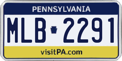 PA license plate MLB2291