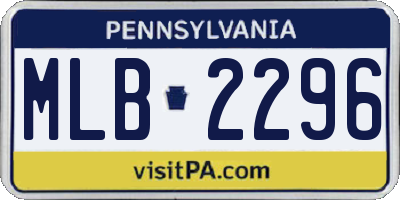PA license plate MLB2296