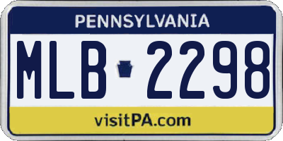 PA license plate MLB2298