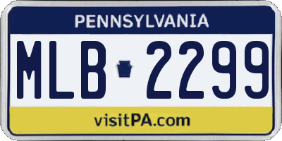 PA license plate MLB2299